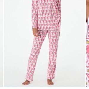 Roller Rabbit Green and Red Monkey Print Pajama Set